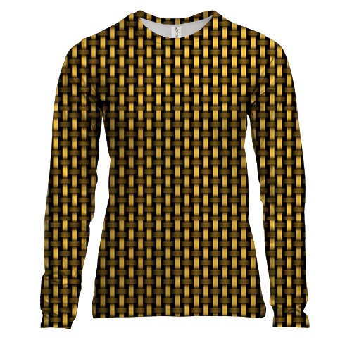 Женский 3D лонгслив с золотым узором