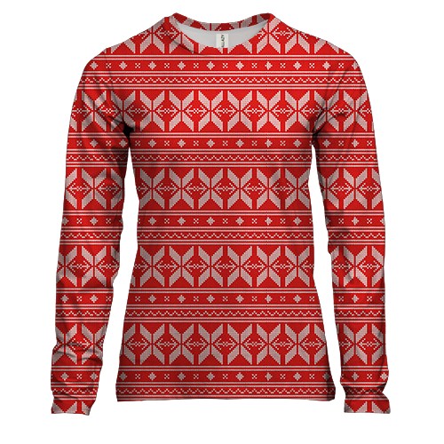 Женский 3D лонгслив с новогодней текстурой (2)