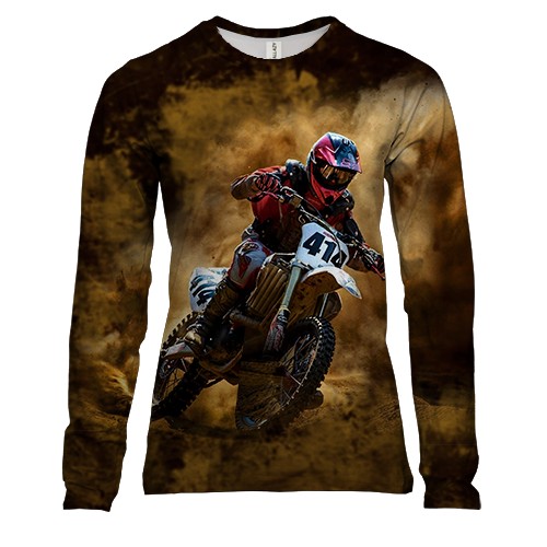 Жіночий 3D лонгслів Мотокрос