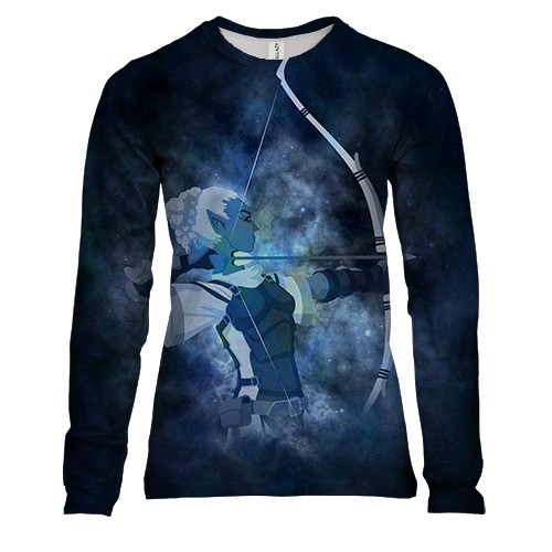 Жіночий 3D лонгслів зі знаком зодіаку - Стрілець