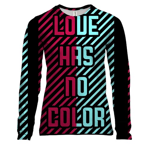 Женский 3D лонгслив Love has no color