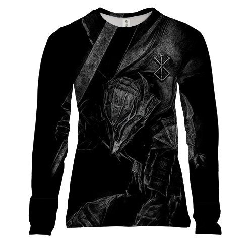 Жіночий 3D лонгслів Берсерк, темний