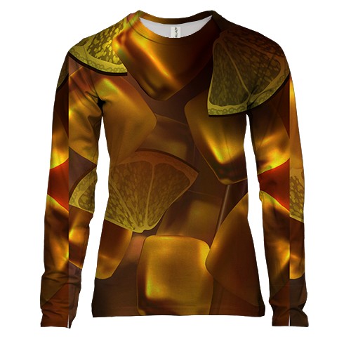 Жіночий 3D лонгслів з лаймом і льодом