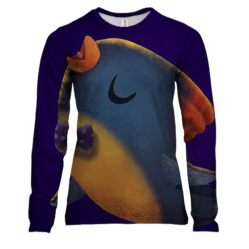 Жіночий 3D лонгслів Bird with bow tie