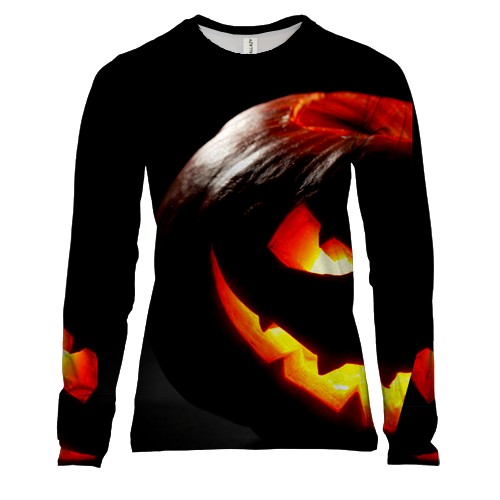 Женский 3D лонгслив Halloween pumpkin art 3