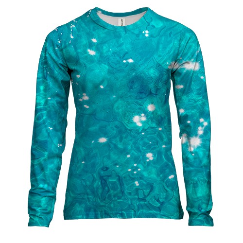 Жіночий 3D лонгслів Water pattern.