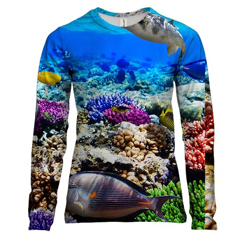 Женский 3D лонгслив с коралловым рифом