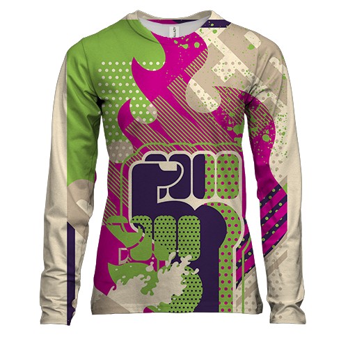 Женский 3D лонгслив с ретро кулаком