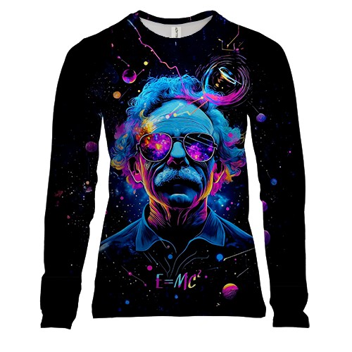 Женский 3D лонгслив Альберт Эйнштейн Арт