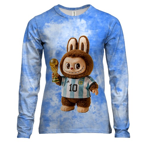 Женский 3D лонгслив Лабубу - Месси