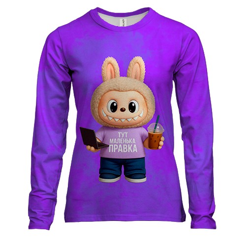 Женский 3D лонгслив Лабубу айтишник