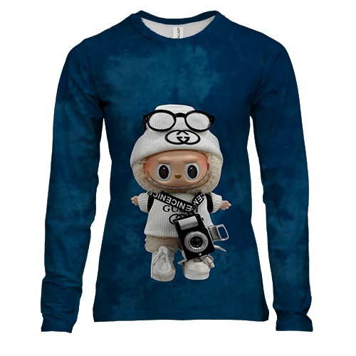 Женский 3D лонгслив Лабубу стильный фотограф