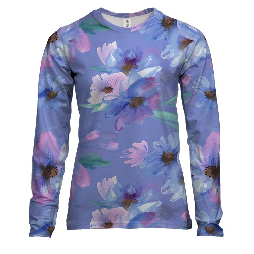 Жіночий 3D лонгслів Квіткова абстракція