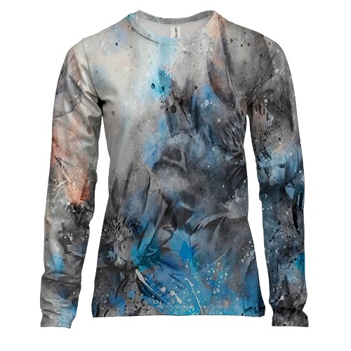 Жіночий 3D лонгслів Квіткова абстракція (2)