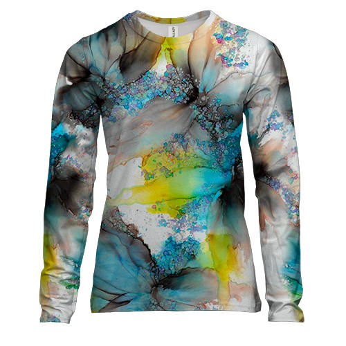Жіночий 3D лонгслів Квіткова акварельна абстракція