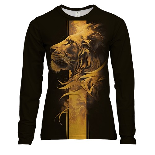 Женский 3D лонгслив Силуэт льва