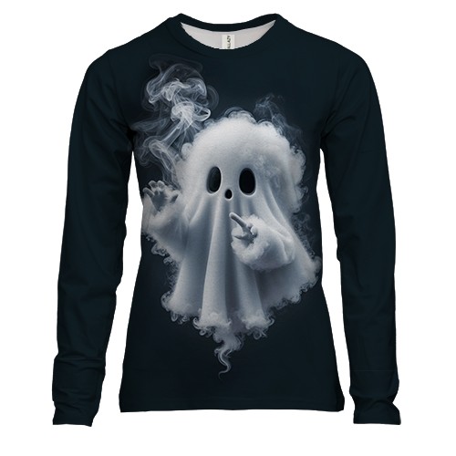 Женский 3D лонгслив с дымным привидением
