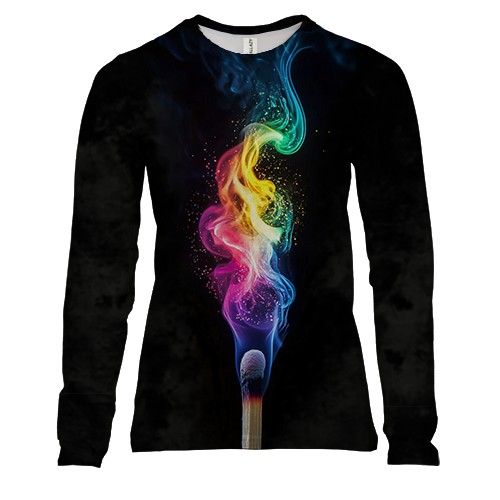 Жіночий 3D лонгслів Яскравий сірник