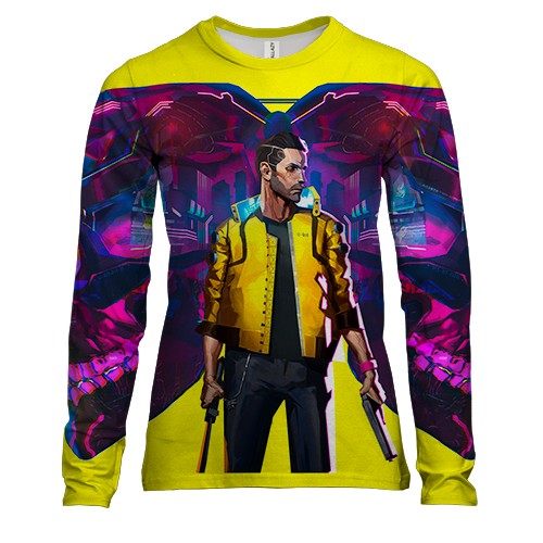 Жіночий 3D лонгслів Cyberpunk 2077 cyberskull