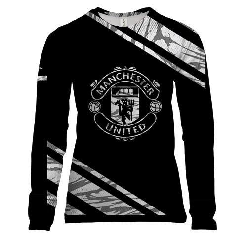 Женский 3D лонгслив "Manchester United" черно-белая