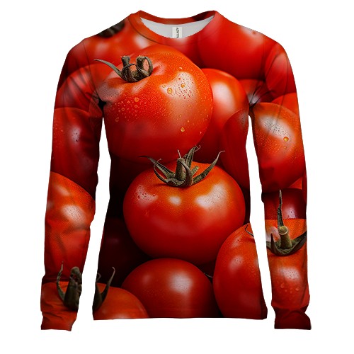 Женский 3D лонгслив с красными томатами
