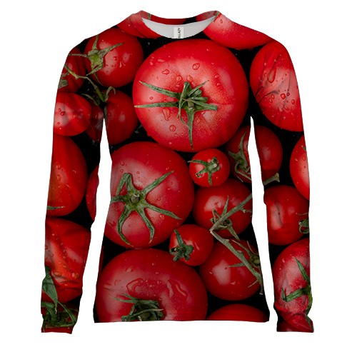 Жіночий 3D лонгслів з помідорами