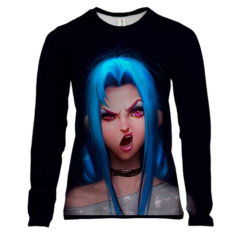 Женский 3D лонгслив Jinx - League of Legends, Arcane