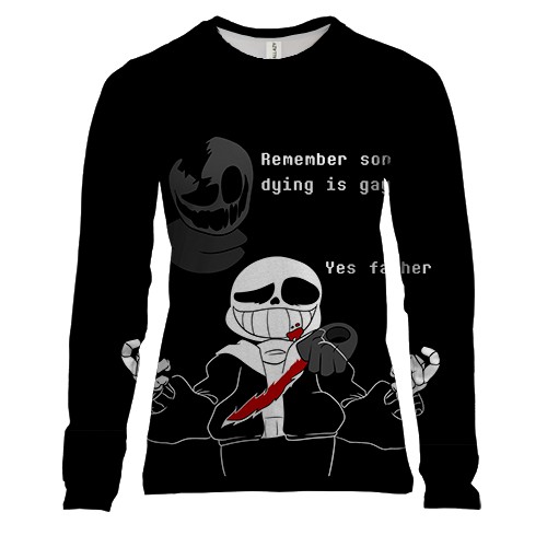 Женский 3D лонгслив Undertale - Remember son!