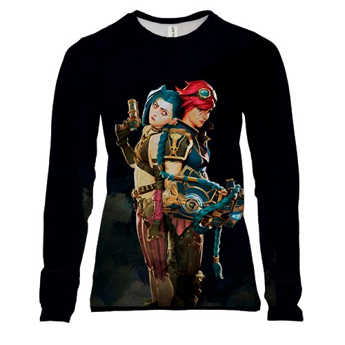 Жіночий 3D лонгслів Vi and Jinx - Arcane