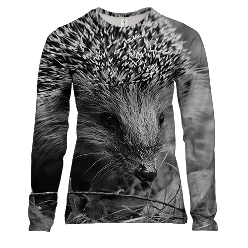 Женский 3D лонгслив Ежик