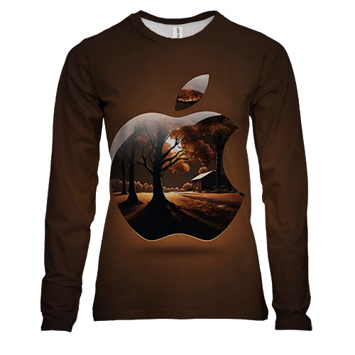 Женский 3D лонгслив Apple (Brown)