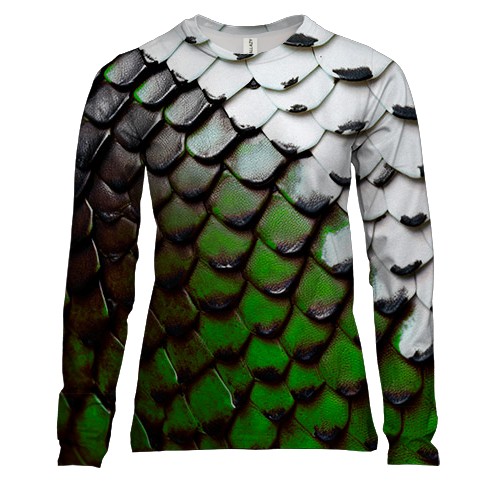 Женский 3D лонгслив Чешуя древесной змеи