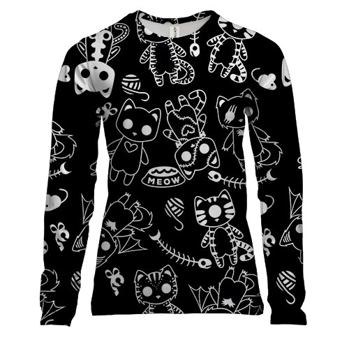 Жіночий 3D лонгслів Котики в костюмах Хелловіна