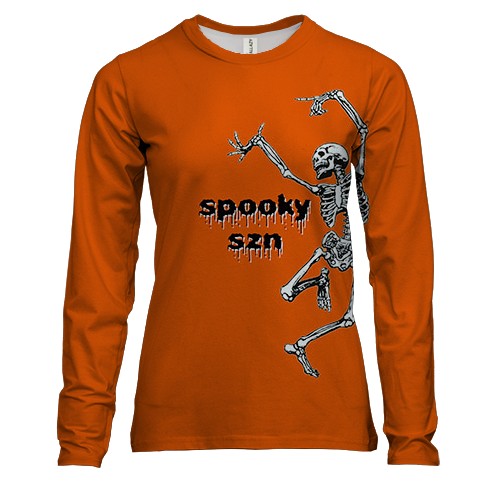 Женский 3D лонгслив Жуткий сезон скелетов