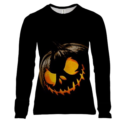 Женский 3D лонгслив Тыквоголовый Джек