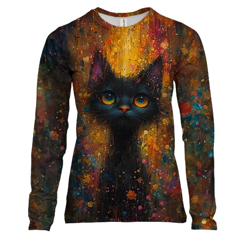 Жіночий 3D лонгслів Кошеня у фарбах