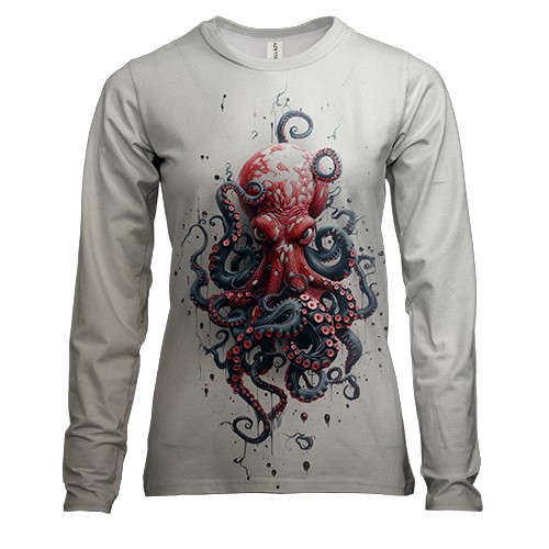 Женский 3D лонгслив с осьминогом (2)