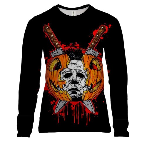 Женский 3D лонгслив Michael Myers Pumpkin