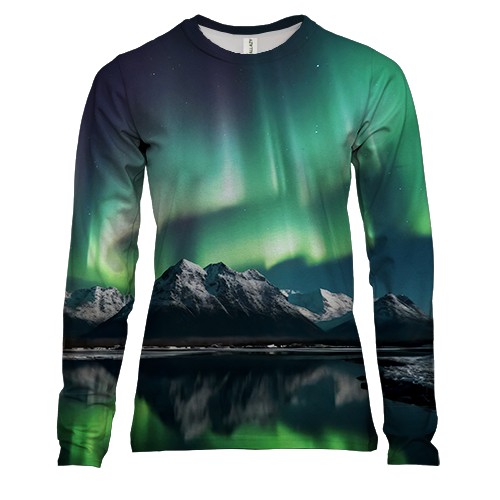 Жіночий 3D лонгслів Північне сяйво