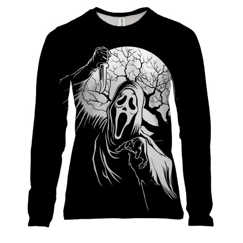 Жіночий 3D лонгслів Крик з ножем