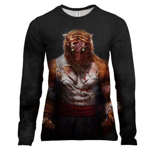 Женский 3D лонгслив Tiger Fighter MMA