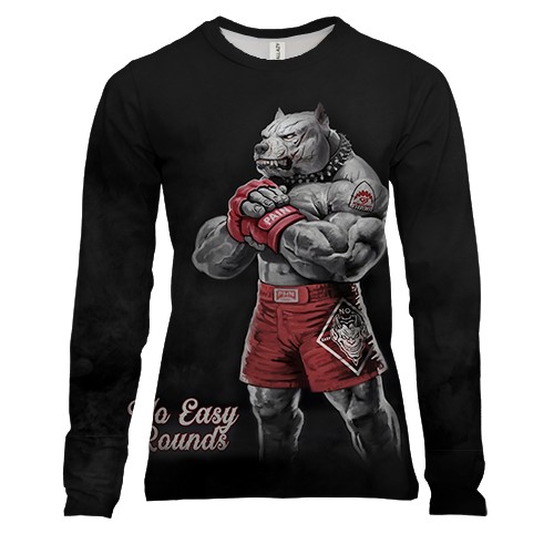 Женский 3D лонгслив MMA - No Easy Rounds