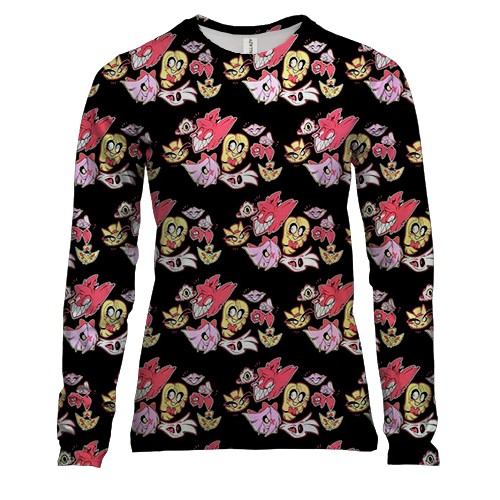 Женский 3D лонгслив Отель Хазбин - паттерн