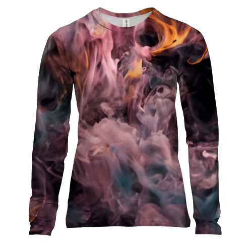 Жіночий 3D лонгслів з різнокольоровим димом