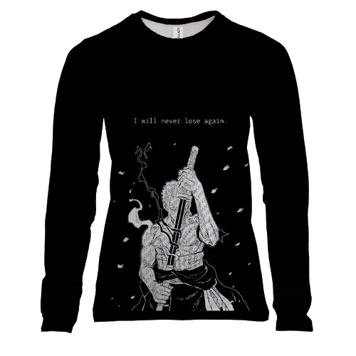 Жіночий 3D лонгслів Zoro - Never Lose Again (One Piece)