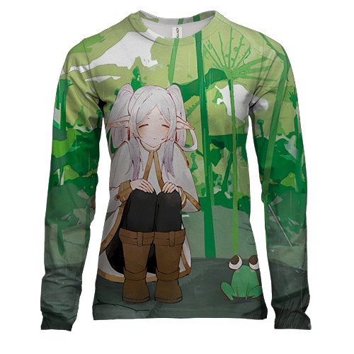 Женский 3D лонгслив Фрирен и жабка - Frieren: Beyond Journey