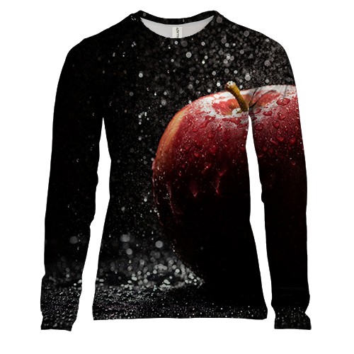 Женский 3D лонгслив с яблоком