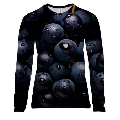 Женский 3D лонгслив с ягодами винограда