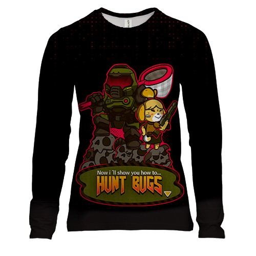 Женский 3D лонгслив DOOM x Animal Crossing