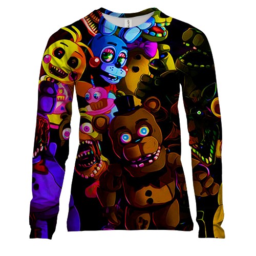 Женский 3D лонгслив Персонажи из серии игр - FNaF